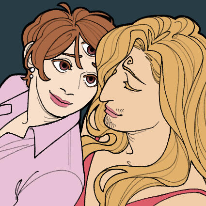 Bust lineart + flat colour + additional character (£15)