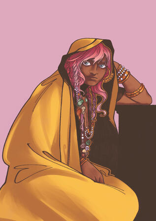 Bust lineart + flat colour and render (£18)